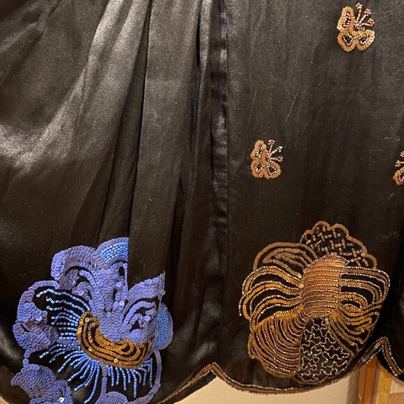 The House of Adair 1920s Hand-Beaded Silk Satin Evening Dress | Art Deco Couture - Picture 5 of 14